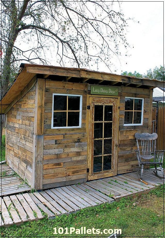 Pallet Shed Wood Diy Pallet Shed Pictures to pin on Pinterest