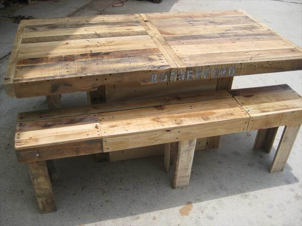 DIY Pallet Wood Dining Table  101 Pallets