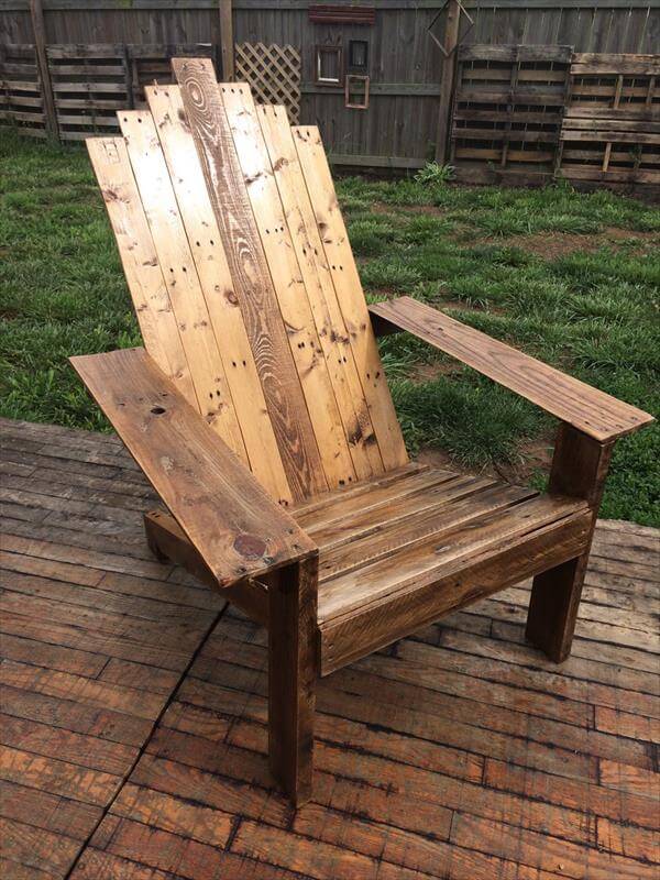 Diy pallet wood adirondack chair plans