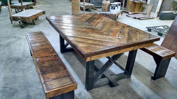  table rustic chevron pallet coffee table diy pallet media console and