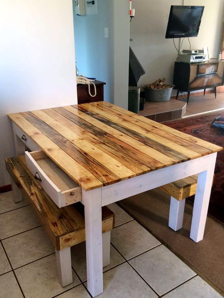 Pallet Dining Table and Bench | 101 Pallets