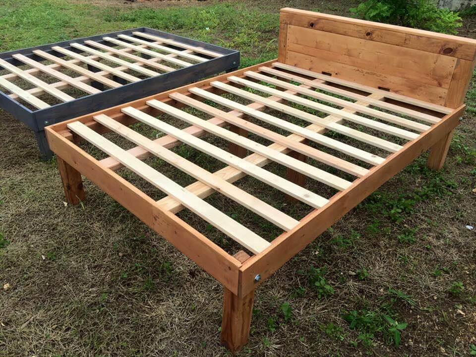Queen Size Wooden Pallet Bed Frames | 101 Pallets